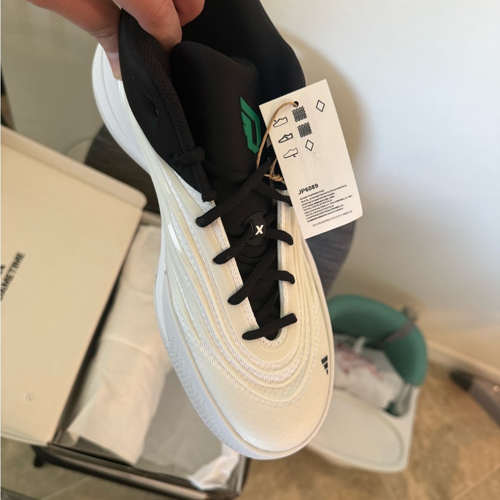 adidas Dame X White and Black Athletic Shoes brand new